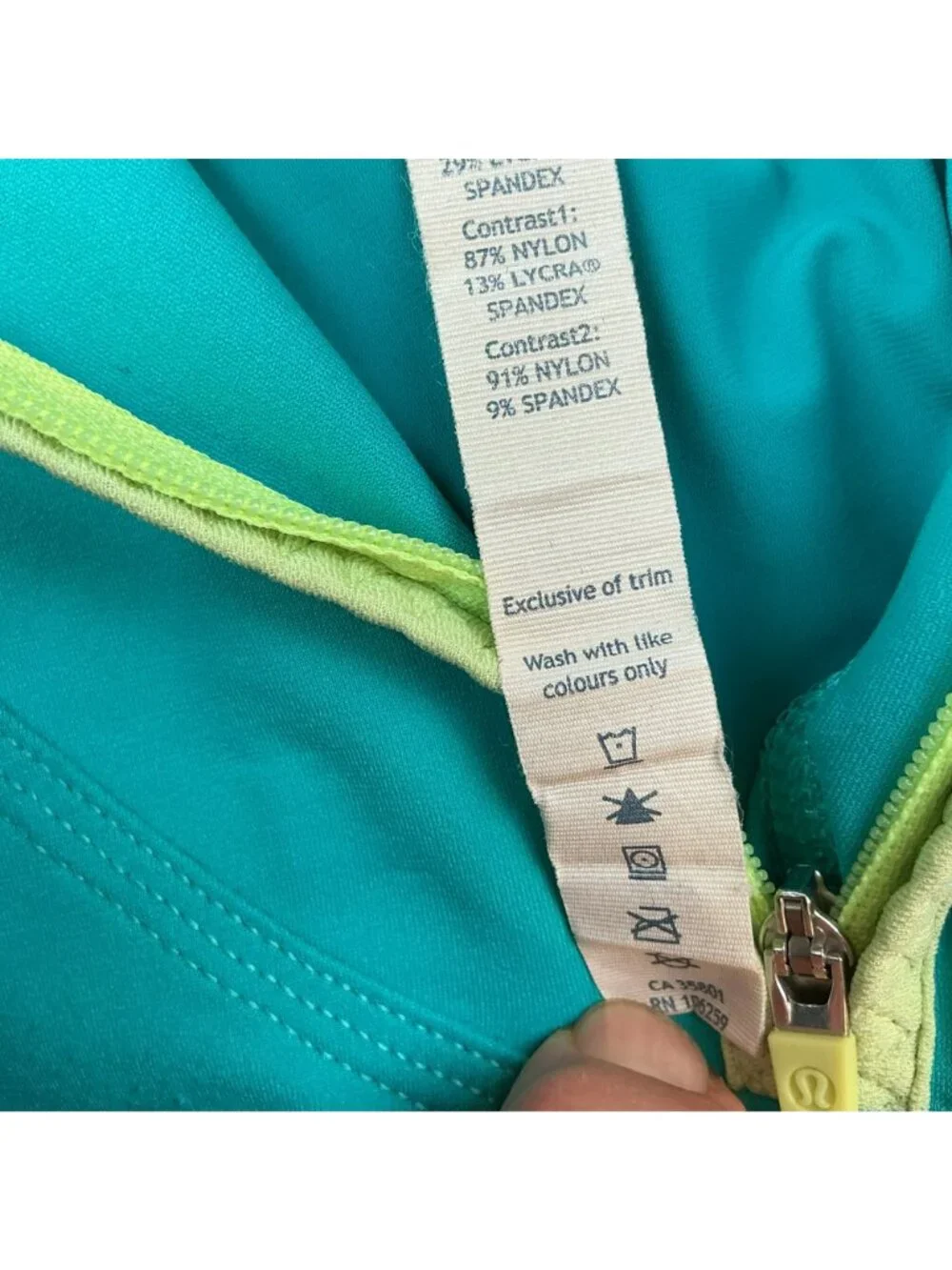 Lululemon Athletica Half-Zip Long Sleeve Athletic Jacket Womens 6 Turquoise Nylo